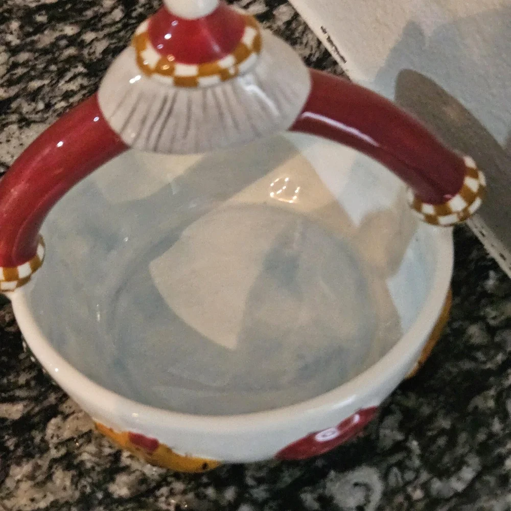 ceramic Santa Claus candy bowl holiday serving‎ dish Palm Tree Co.
